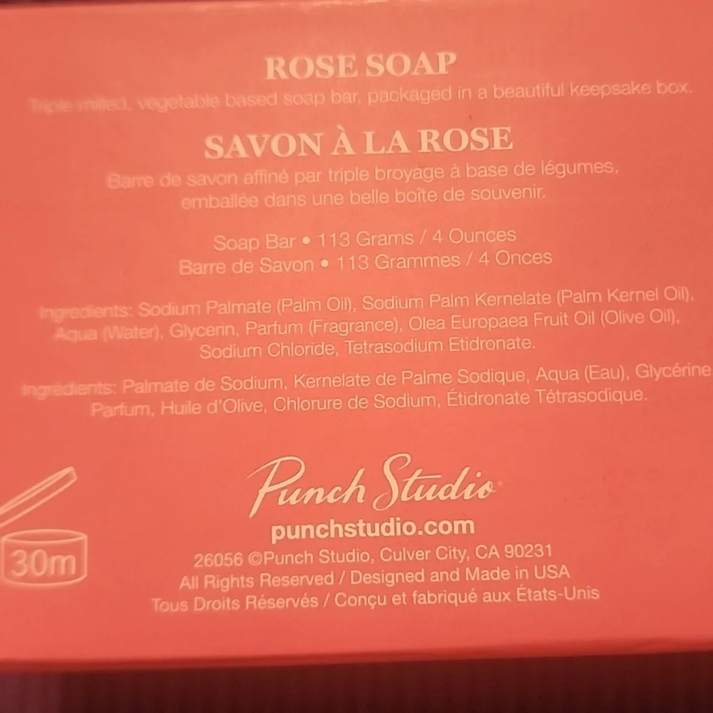 Punch Studio Rose Soap in Elegant Pink Singing Box - Picture 4 of 5